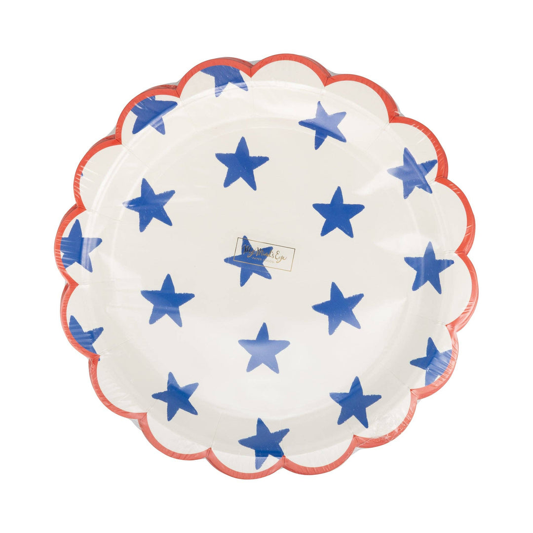SSP1241 - Blue Stars Paper Plate - 9" My Mind’s Eye