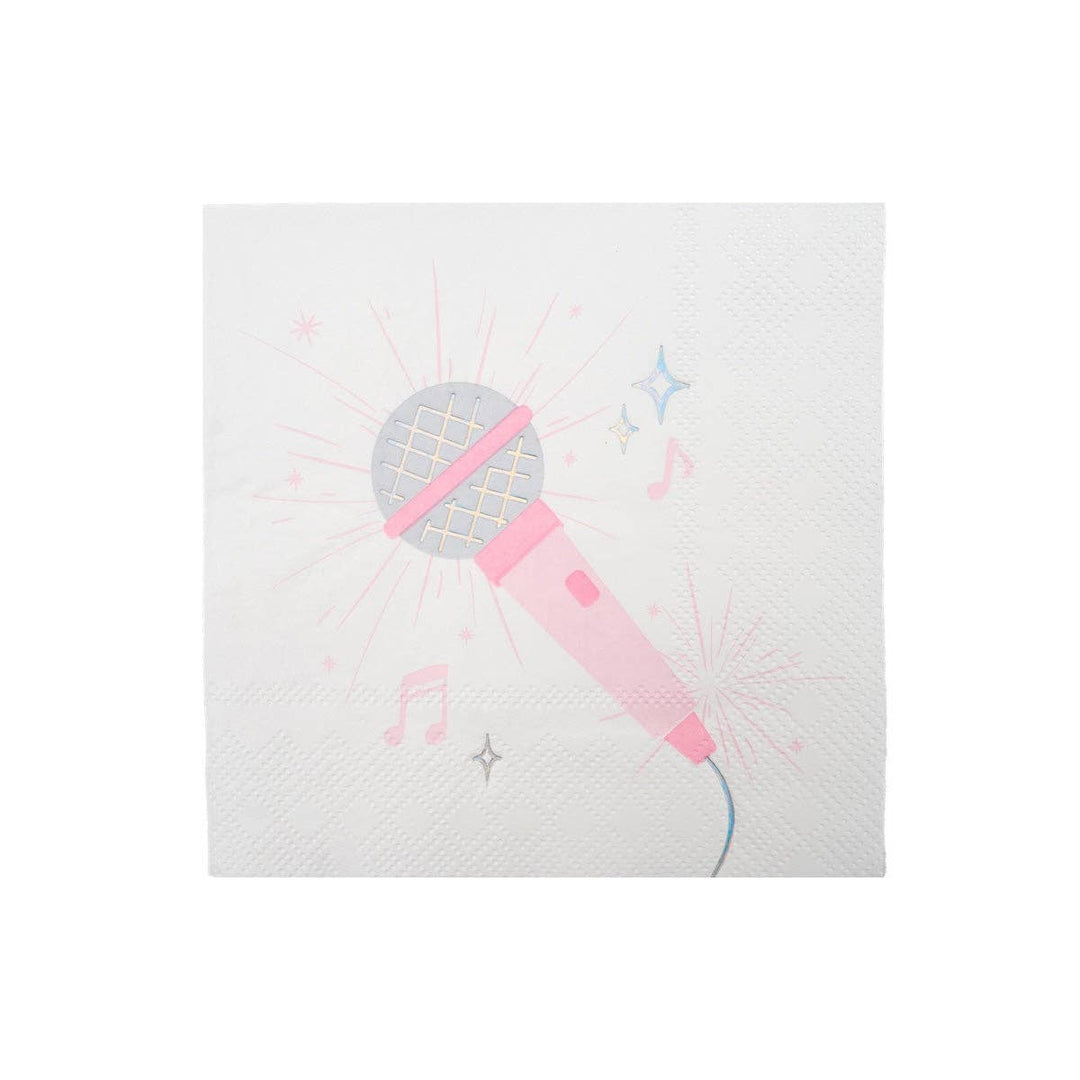 Pop Star Dance Party Microphone Cocktail Napkins Gatherings by Curated Paperie