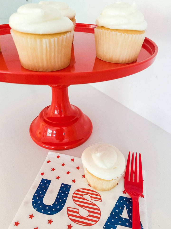 Red Melamine  Cake Stand | Cupcake Stand |  Dessert Display Sprinkles & Confetti Party Supplies