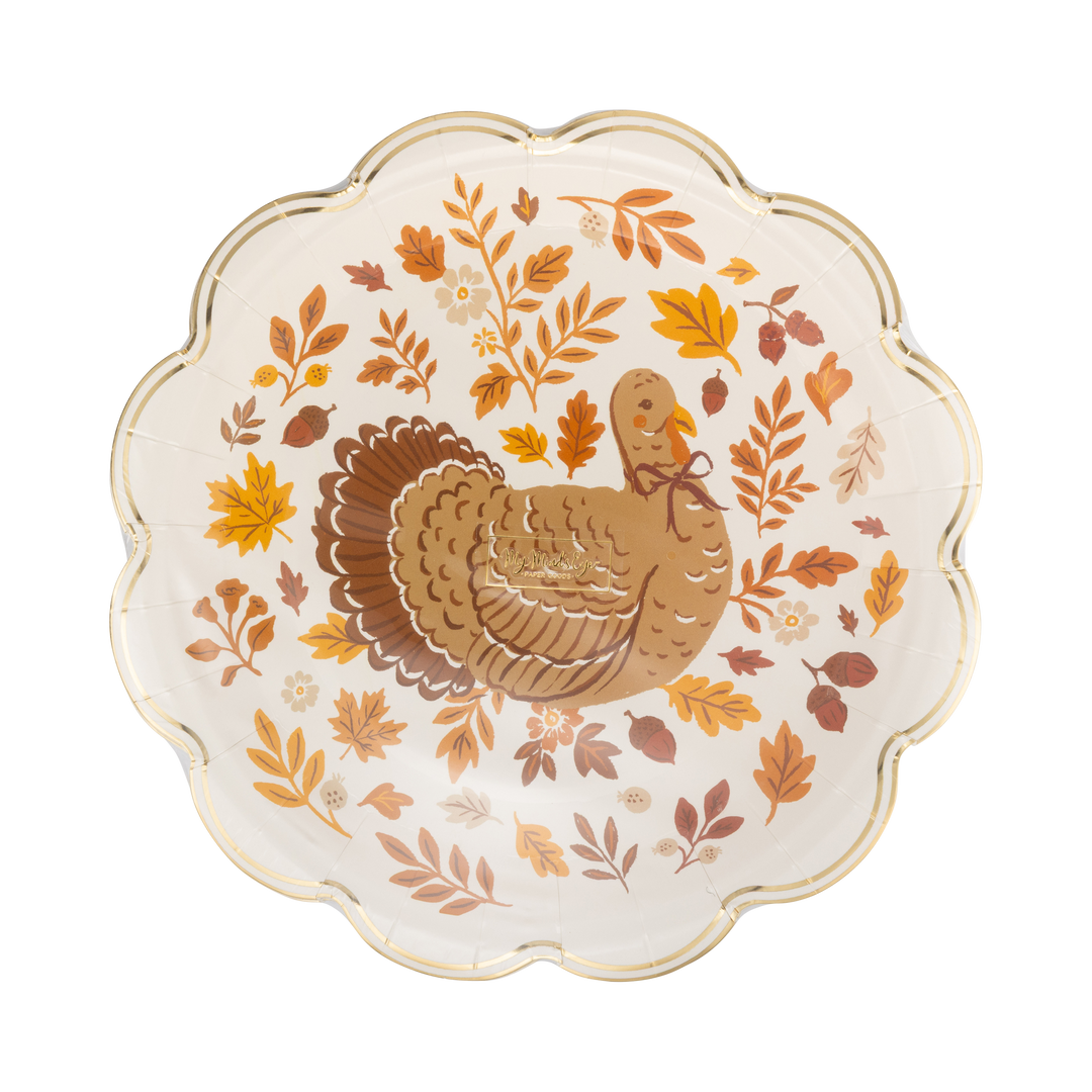 HRV1341 - Turkey Foliage Paper Plates My Mind’s Eye