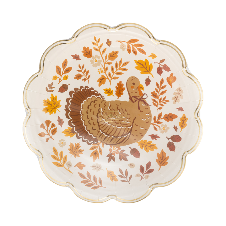 HRV1341 - Turkey Foliage Paper Plates My Mind’s Eye