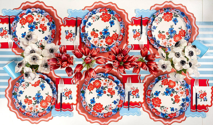 Summer Floral Dinner Plates Gatherings by Curated Paperie