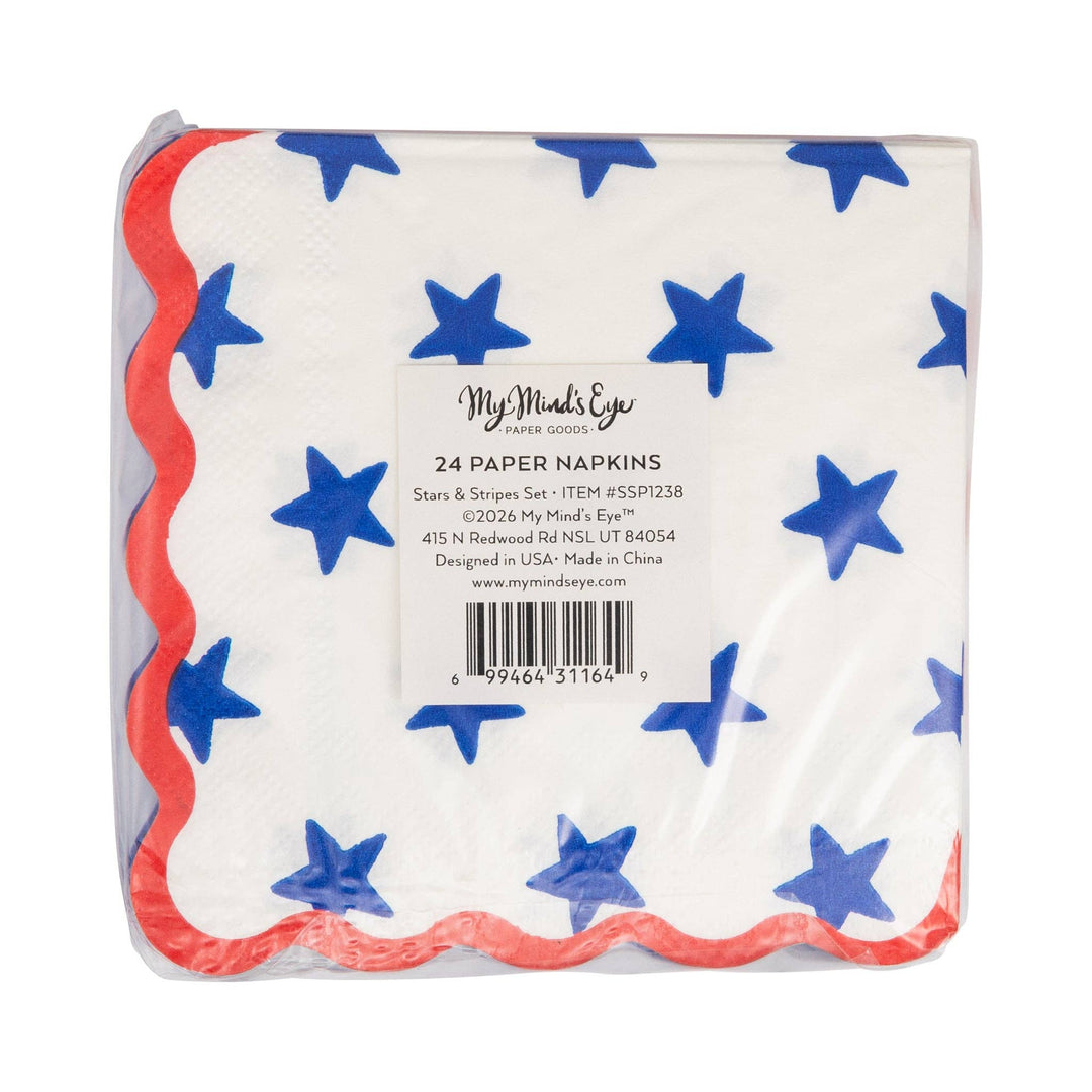 SSP1238 - Stars and Stripes Paper Cocktail Napkin Set My Mind’s Eye