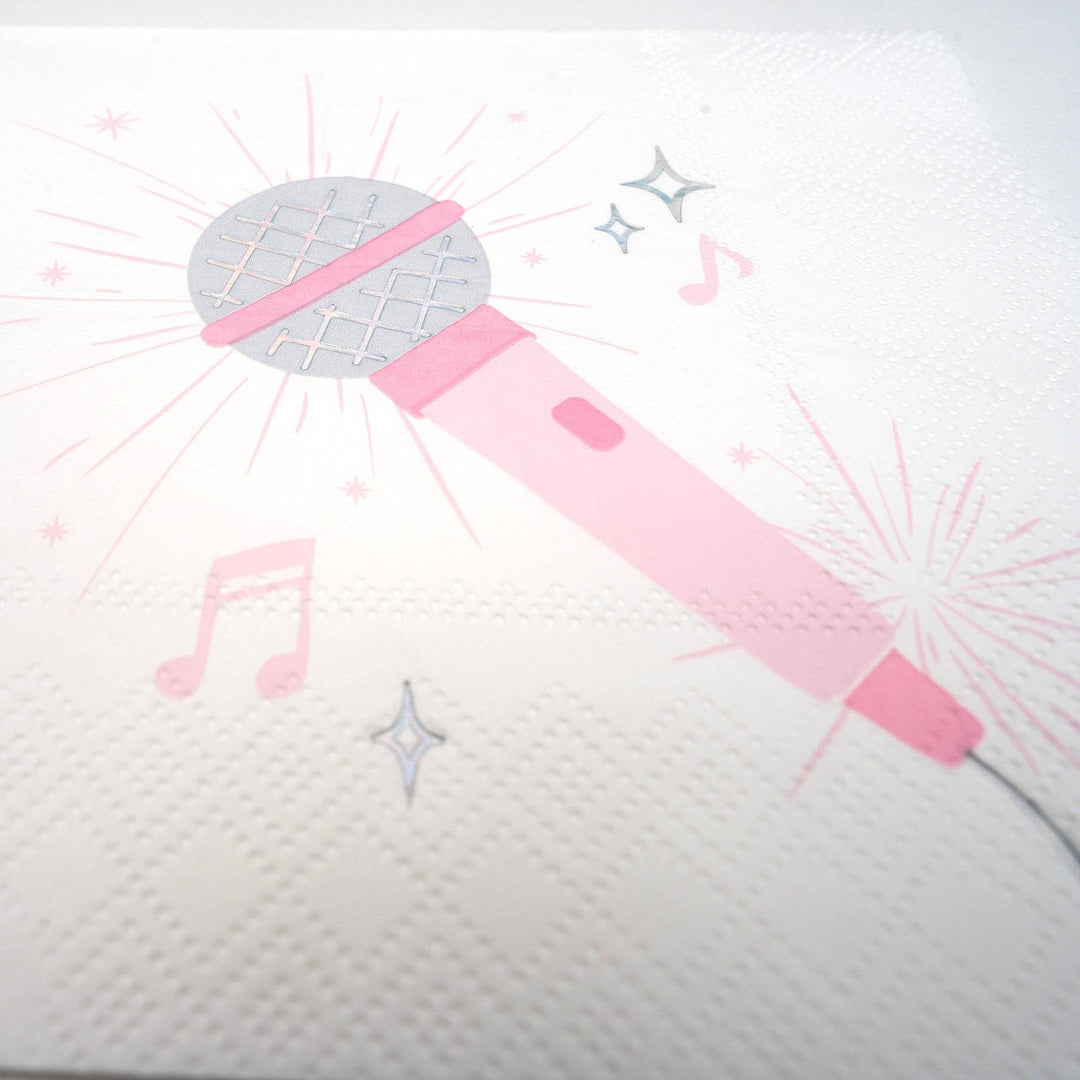 Pop Star Dance Party Microphone Cocktail Napkins Gatherings by Curated Paperie