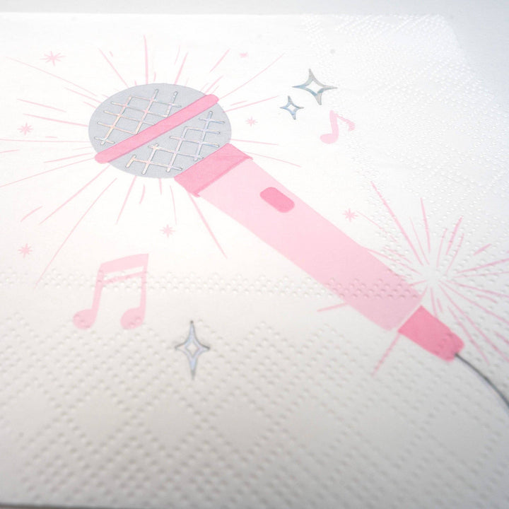 Pop Star Dance Party Microphone Cocktail Napkins Gatherings by Curated Paperie