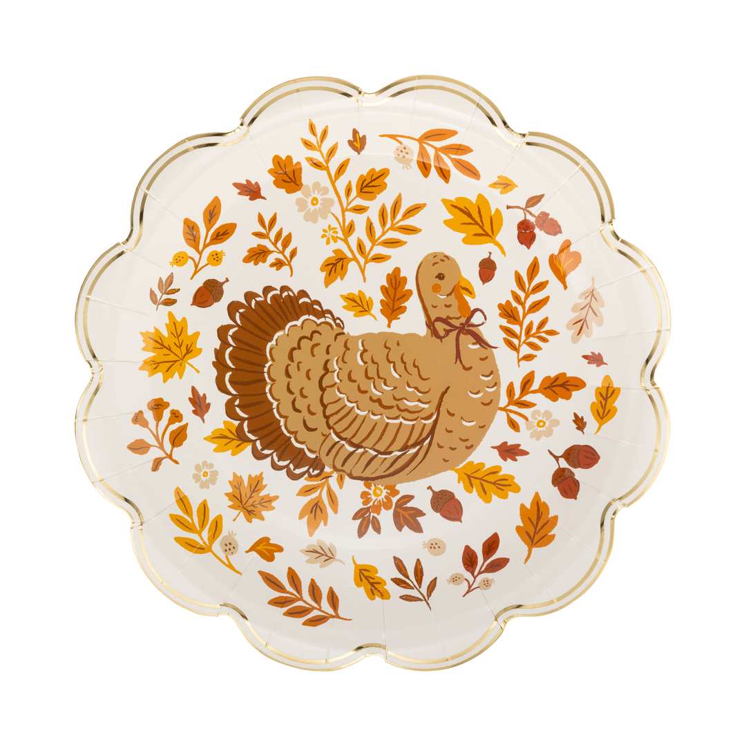 HRV1341 - Turkey Foliage Paper Plates My Mind’s Eye