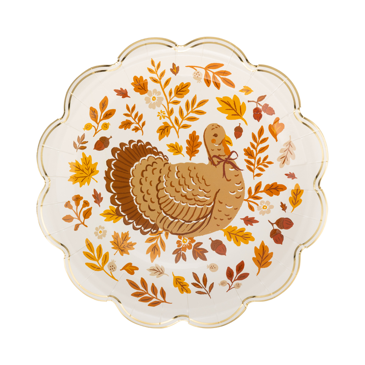HRV1341 - Turkey Foliage Paper Plates My Mind’s Eye