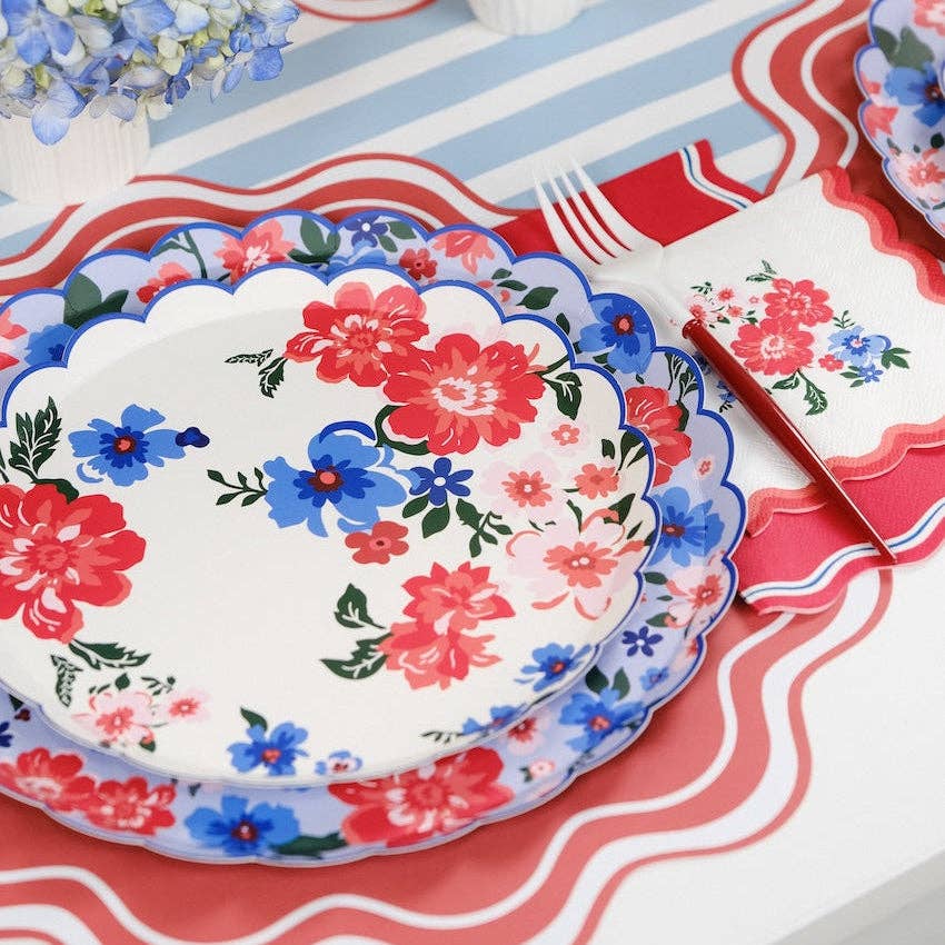Summer Floral Dinner Plates Gatherings by Curated Paperie