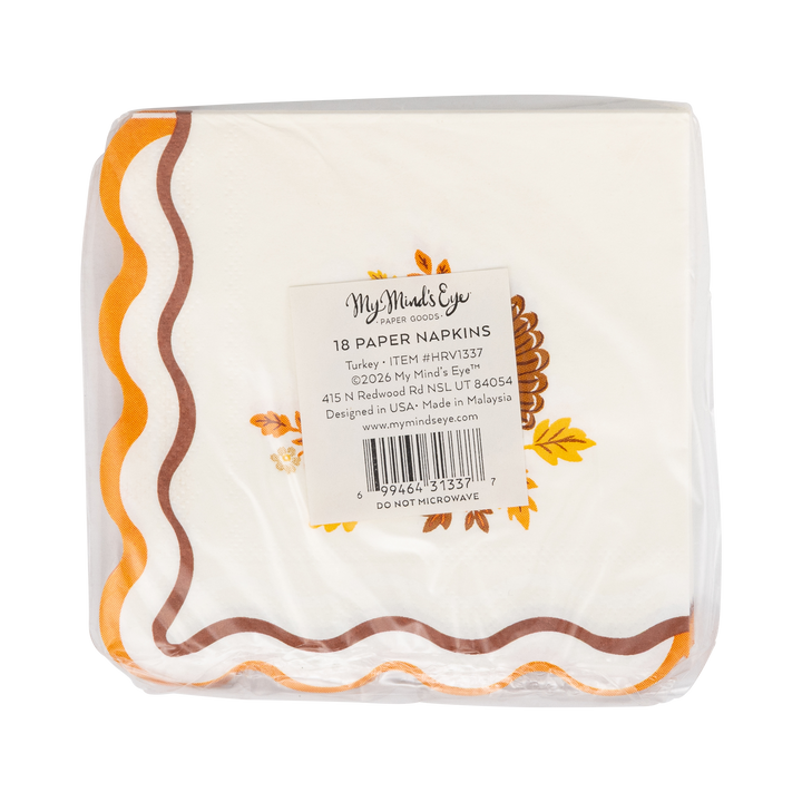 HRV1337 - Harvest Turkey Cocktail Paper Napkins My Mind’s Eye