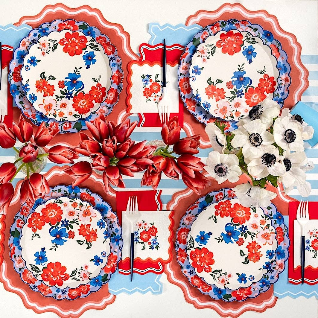 Summer Floral Dinner Plates Gatherings by Curated Paperie