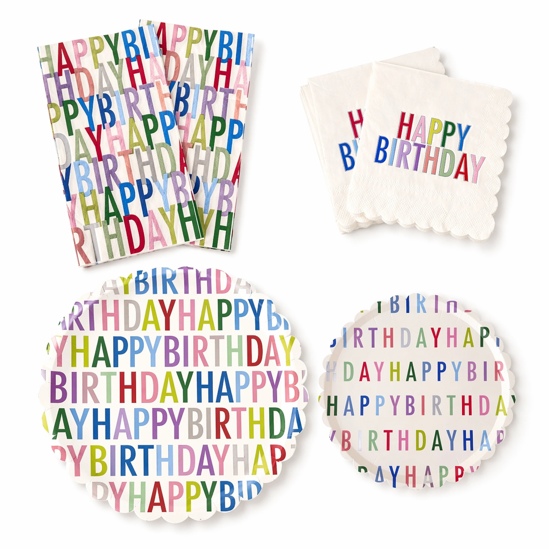Silver Foil Bright Birthday Party Pack for 12 Guests Josi James