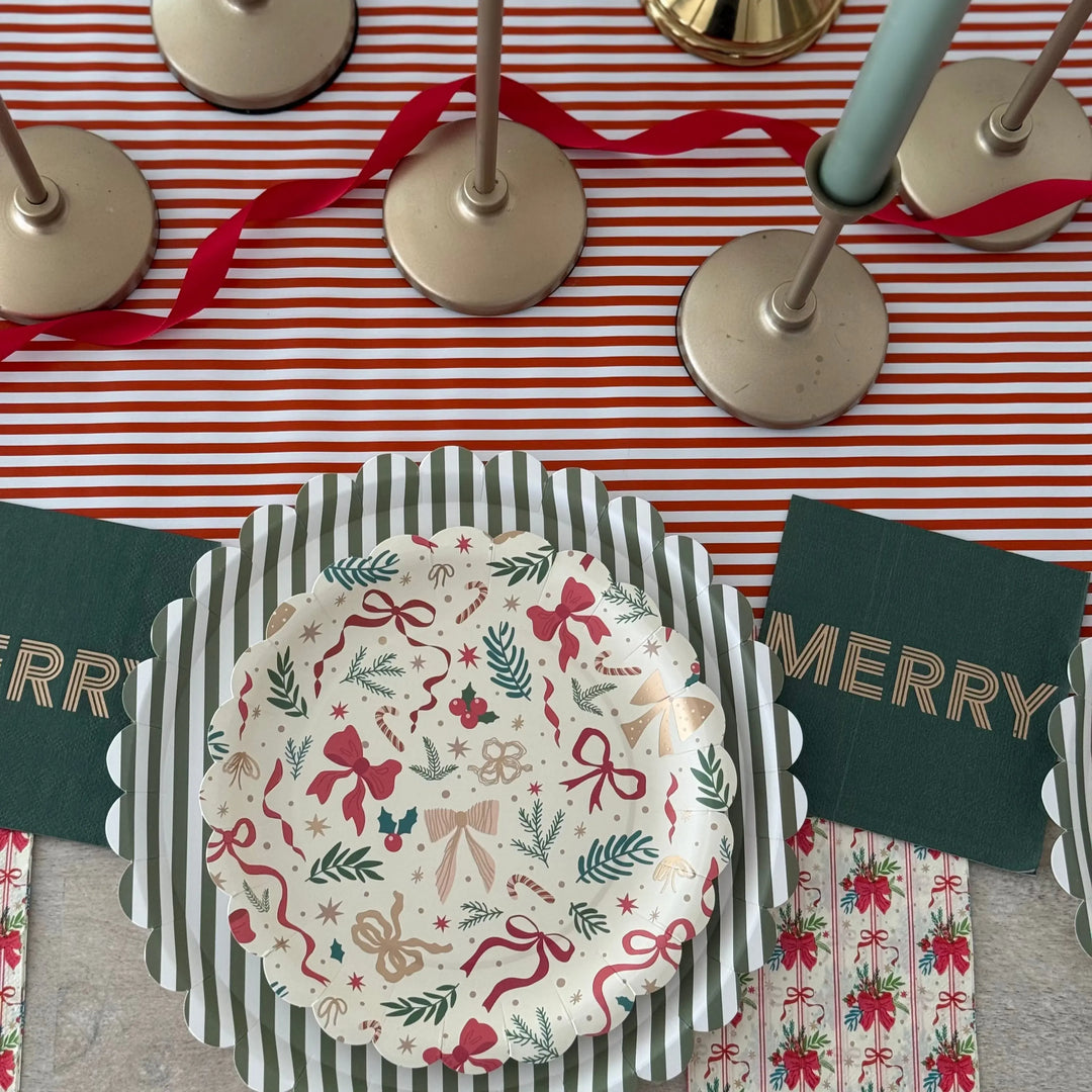 Merry Green Christmas Beverage Napkins (24pcs) Josi James