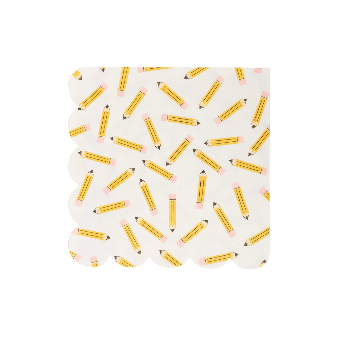 BTS1035 - Pencil Pattern Scallop Cocktail Napkin My Mind’s Eye