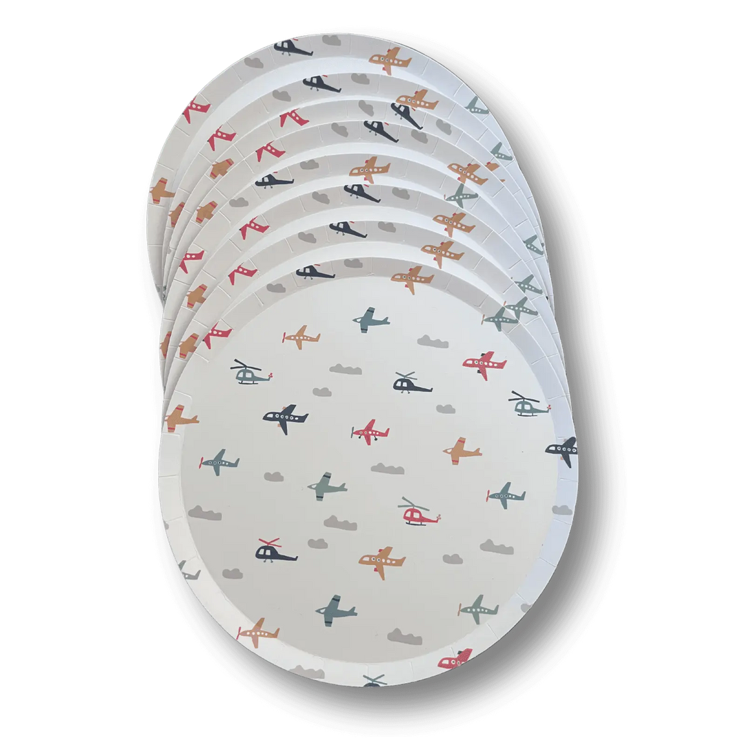 Airplane Dessert Paper Plate (8pcs) - Josi James - 7 Inch Plate