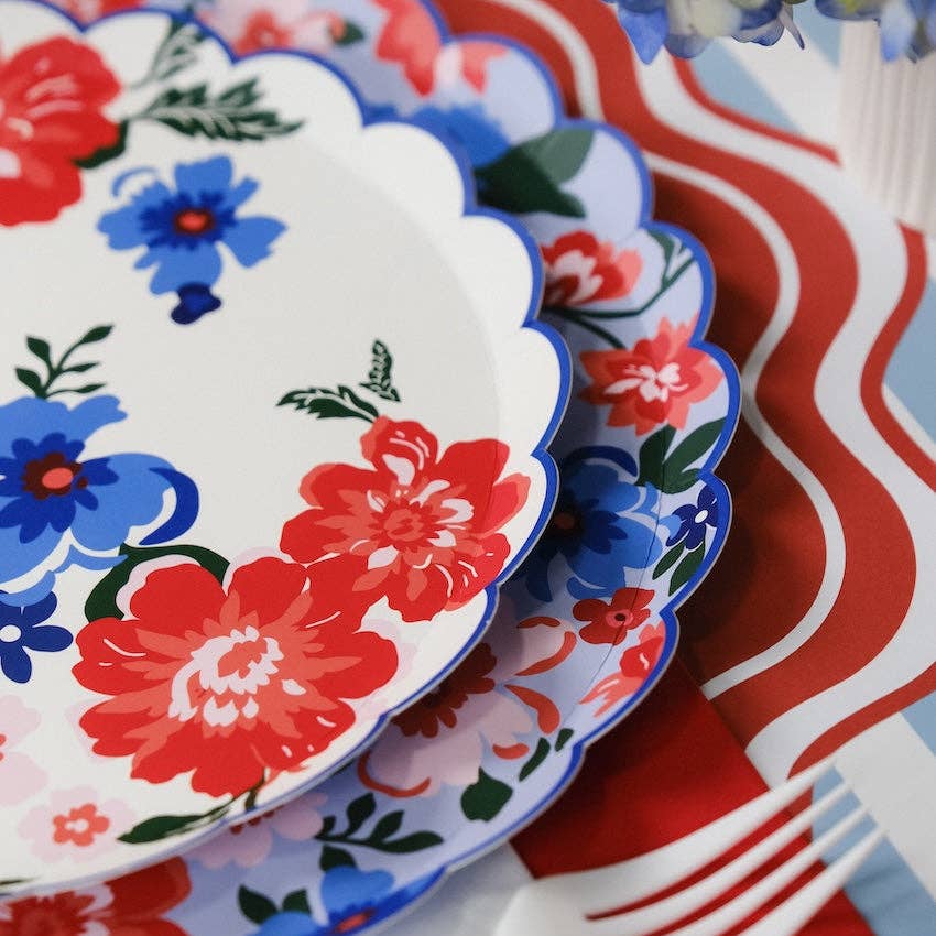 Summer Floral Dinner Plates Gatherings by Curated Paperie