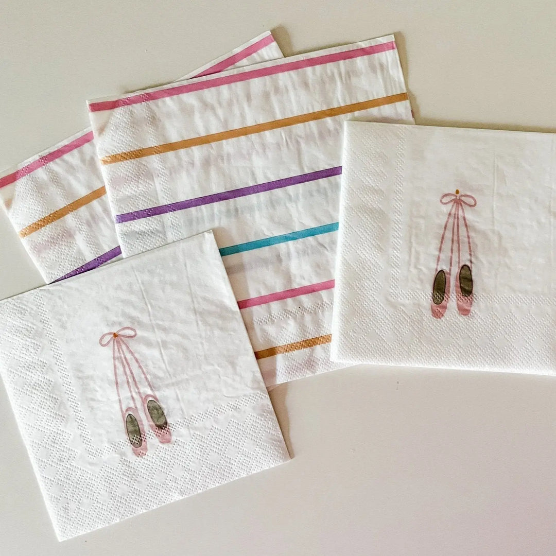 Ballet Slipper Disposable Paper Napkins, Small (16pcs) - Josi James - Small Napkins