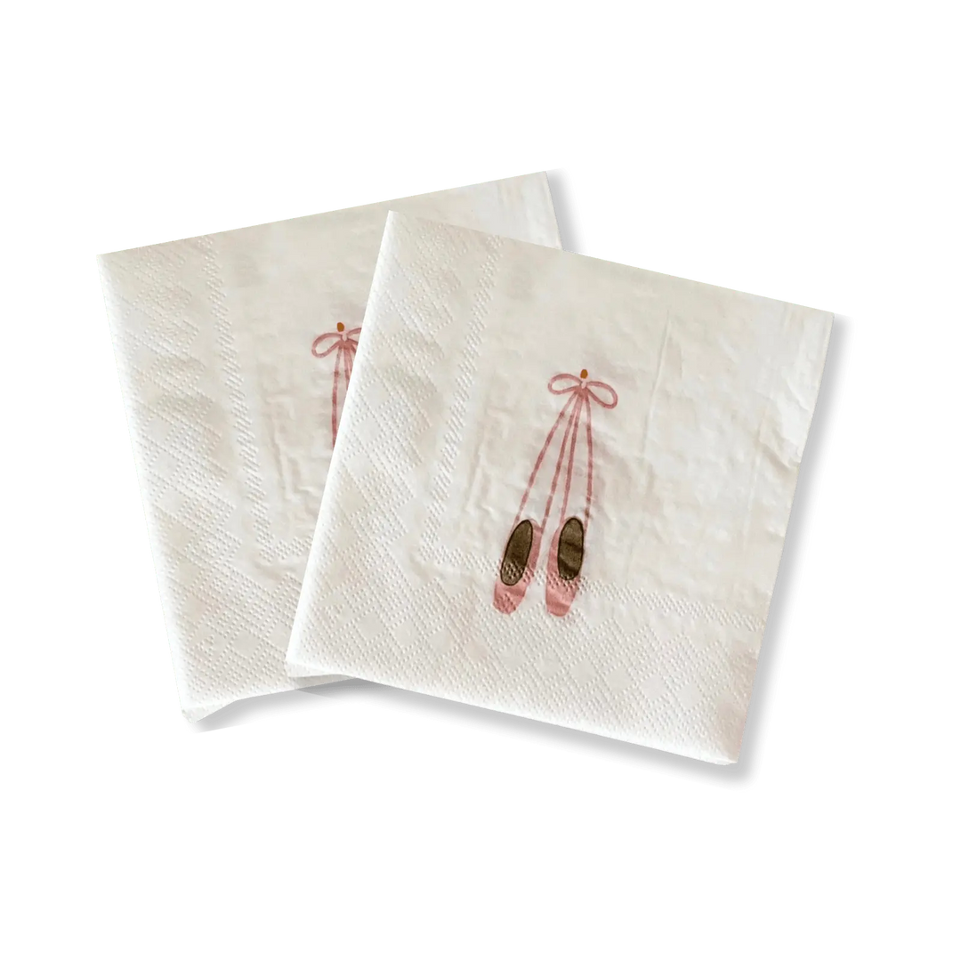 Ballet Slipper Disposable Paper Napkins, Small (16pcs) - Josi James - Small Napkins