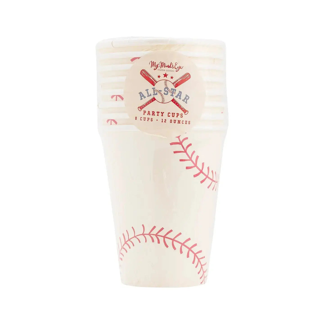 Baseball Paper Cups – 12oz Party Cups for Baseball Birthday or Sports Themed Party (8ct) - Josi James - Cups