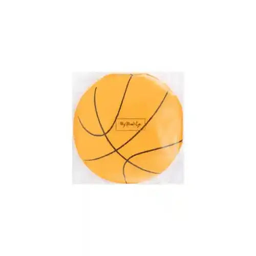 Basketball Shaped Napkins – 5" Round Sports Party Napkins for Kids’ Birthdays & Game Day (24ct) - Josi James - Die Cut Napkin