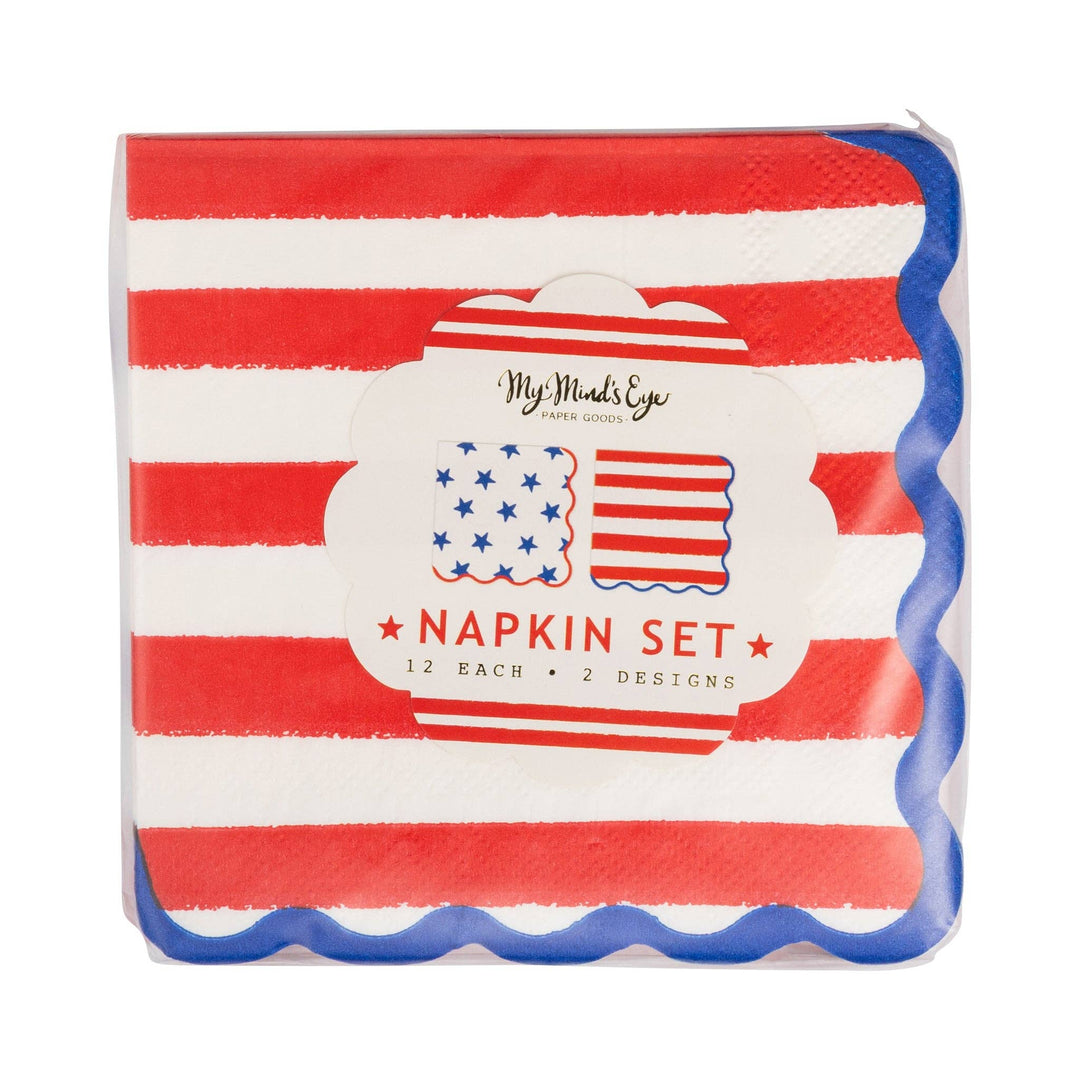 SSP1238 - Stars and Stripes Paper Cocktail Napkin Set My Mind’s Eye