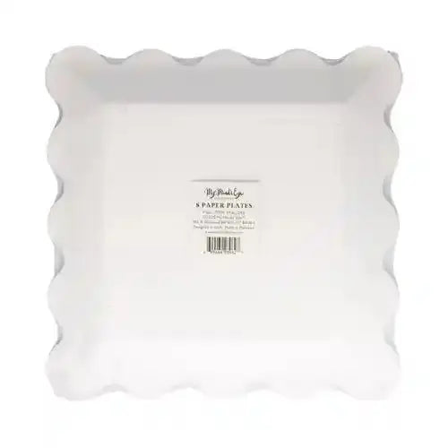 Black & White Plaid Scalloped Plates – 9" Halloween & Fall Dinner Plates (8ct) - Josi James - 9 Inch Plate