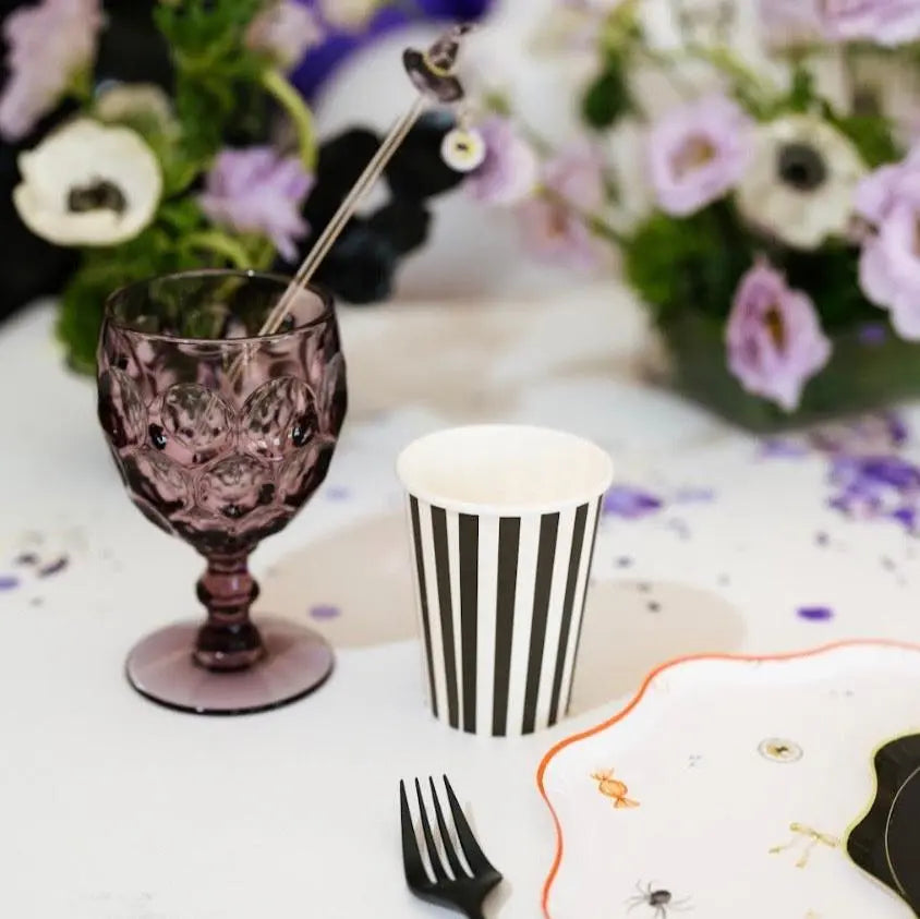 Black & White Striped Cup (12pcs) - Josi James - Cups