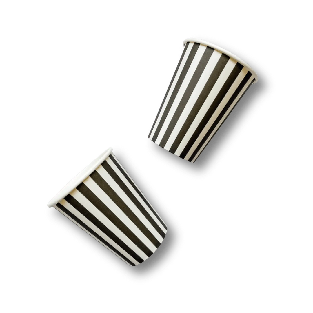 Black & White Striped Cup (12pcs) - Josi James - Cups