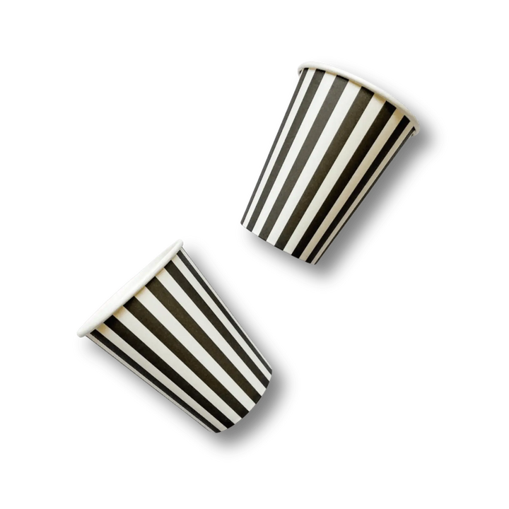 Black & White Striped Cup (12pcs) - Josi James - Cups