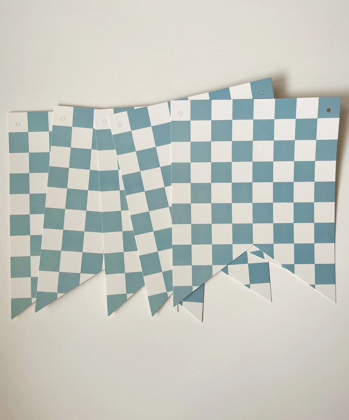 Blue & Yellow Flag Checkered Banners (2) 8 Ft - Josi James - Banners
