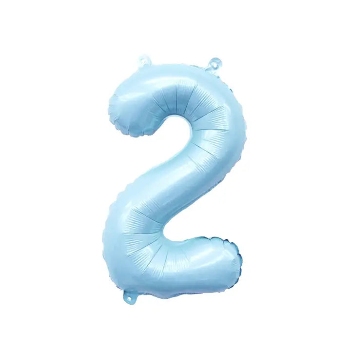 Pastel Blue Mylar Number Balloon 32" (1-3) Ellie's Party Supply