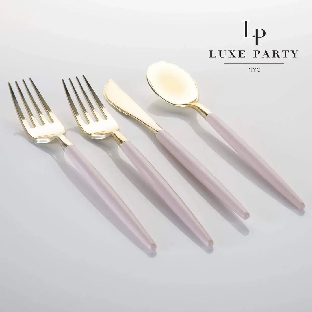 Blush & Gold Two - Tone Plastic Cutlery Set - Josi James - Cutlery