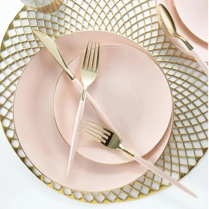 Blush & Gold Two - Tone Plastic Cutlery Set - Josi James - Cutlery