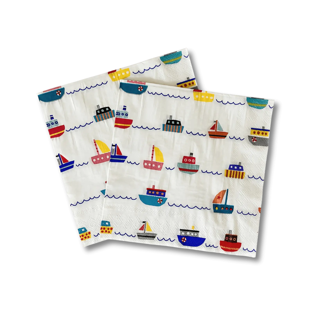 Boat Napkins Disposable Paper Napkins (16pcs) - Josi James - Large Napkins