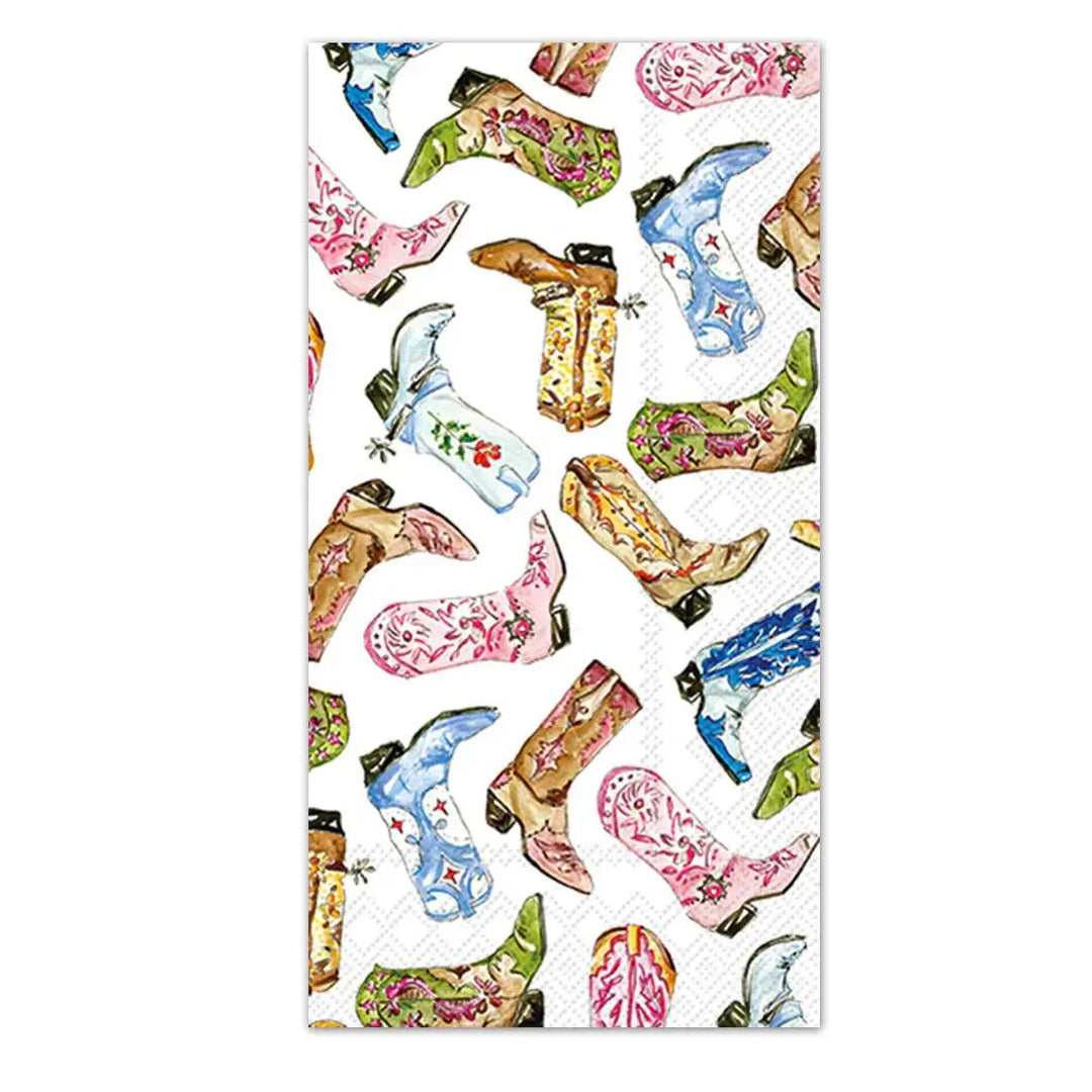 Bootscootin' Cowboy & Cowgirl Boot Napkins, 16pcs - Josi James - Tall Napkins