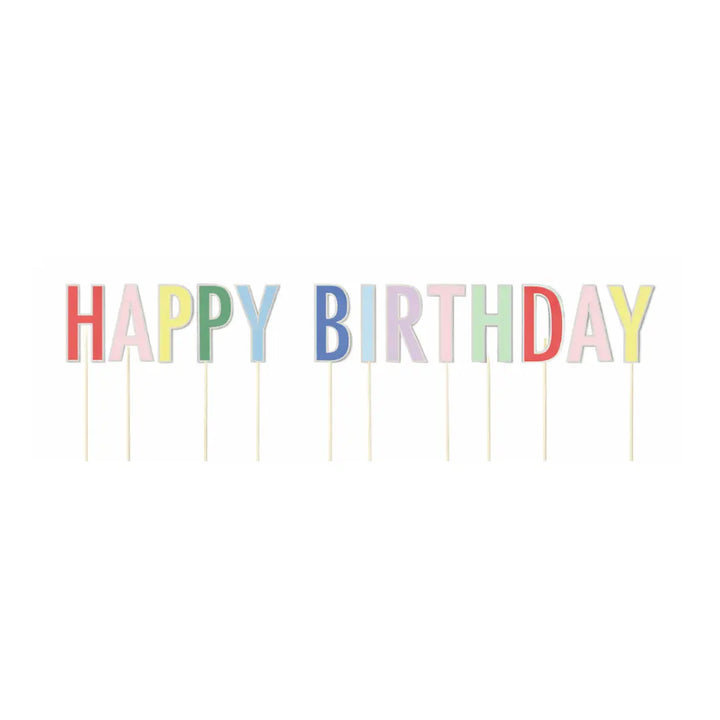 Bright Happy Birthday Cupcake Toppers, 13pcs - Josi James - Cupcake Toppers