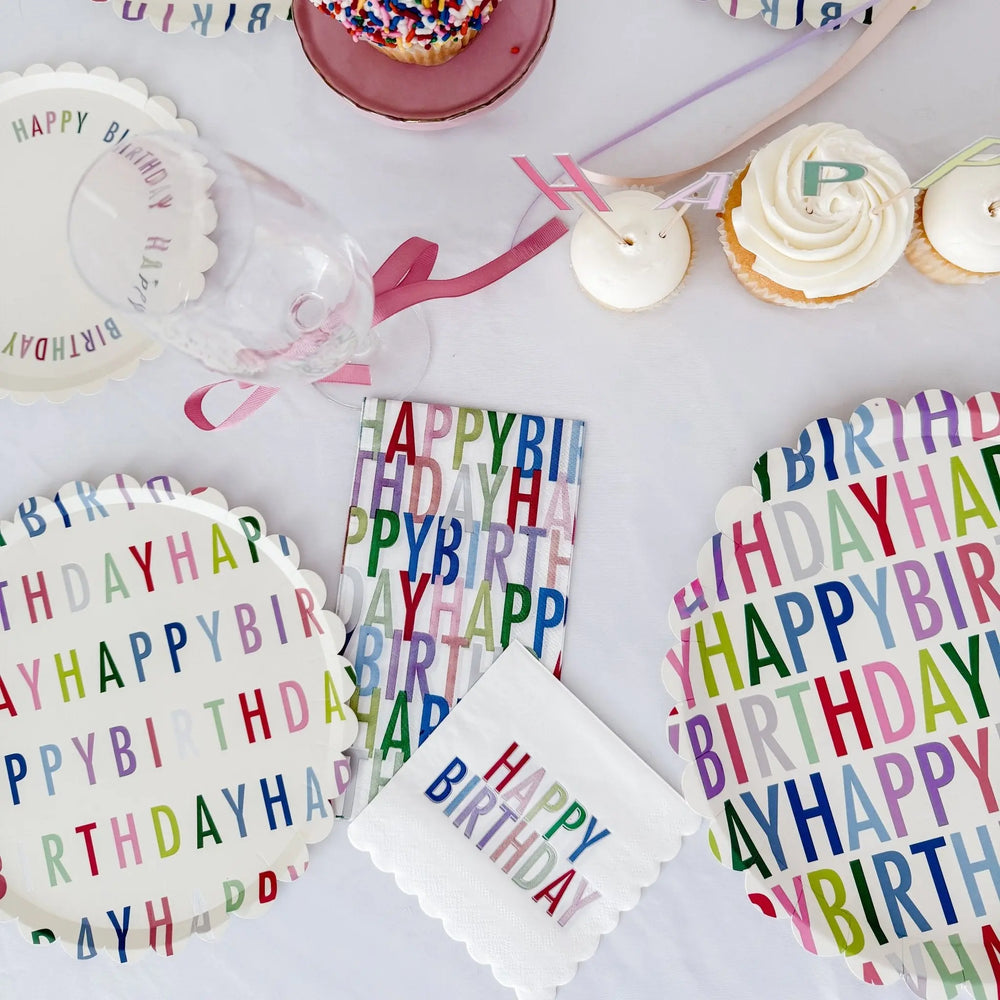 Bright Happy Birthday Guest Napkin, 24pcs - Josi James - Tall Napkins
