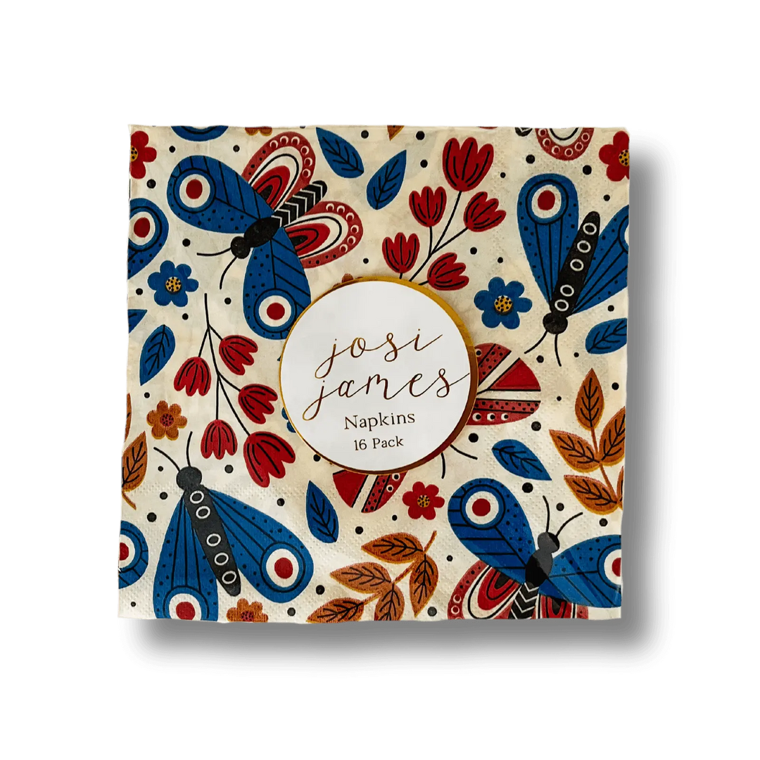Butterfly Large Disposable Paper Napkins (16pcs) - Josi James - Large Napkins