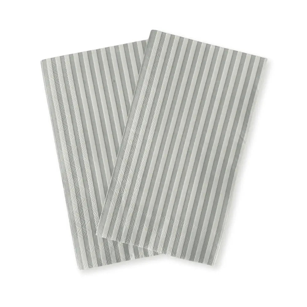 Candy Striped Sea Foam Blue & White Guest Napkins, 24pcs - Josi James - Tall Napkins