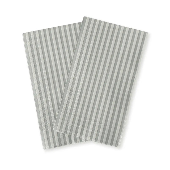 Candy Striped Sea Foam Blue & White Guest Napkins, 24pcs - Josi James - Tall Napkins