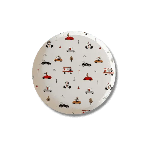Car Dessert Plate (8pcs) - Josi James - 7 Inch Plate