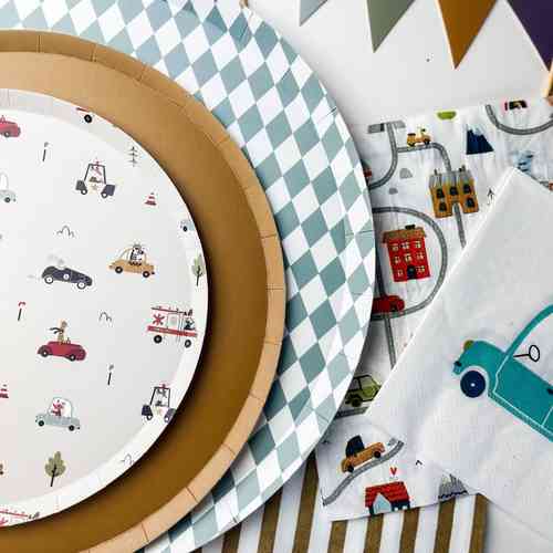 Car Party Tableware Kit - Josi James - product
