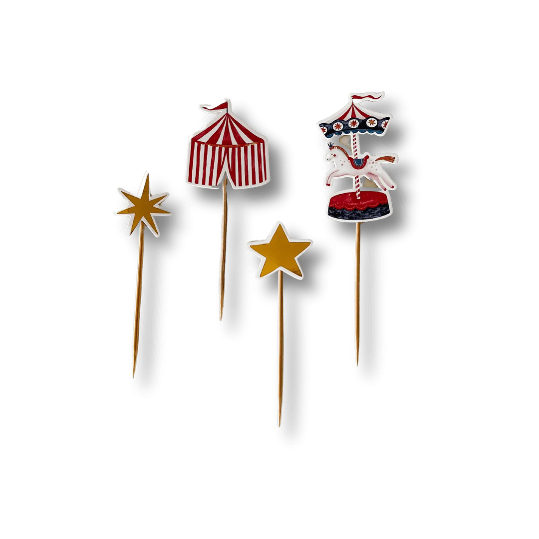 Carnival Cupcake Toppers (Set of 8) - Josi James - Cupcake Toppers