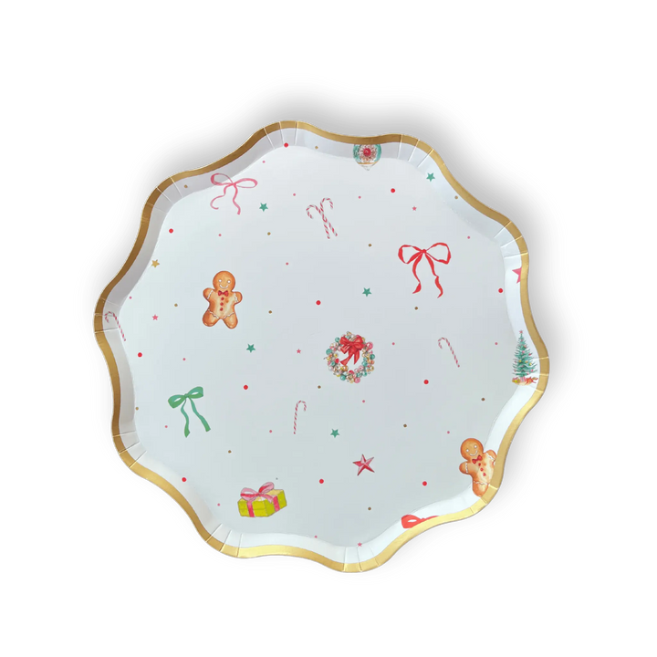 Christmas Bows Patterned Paper Plate - Josi James - 8.5 Inch Plate