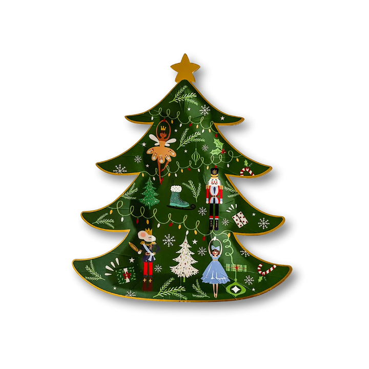 Christmas Tree Dessert Plate (8pcs) - Josi James - Die Cut Plate