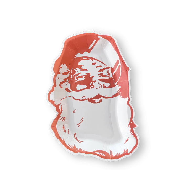 Classic Retro Santa Christmas Paper Plate - Josi James - Die Cut Plate