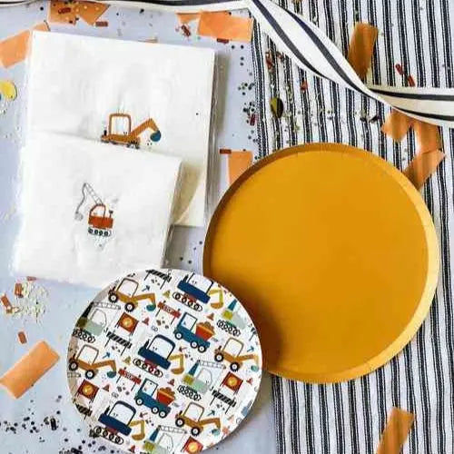 Construction Builder Tableware Kit - Josi James - Party Tableware Kit