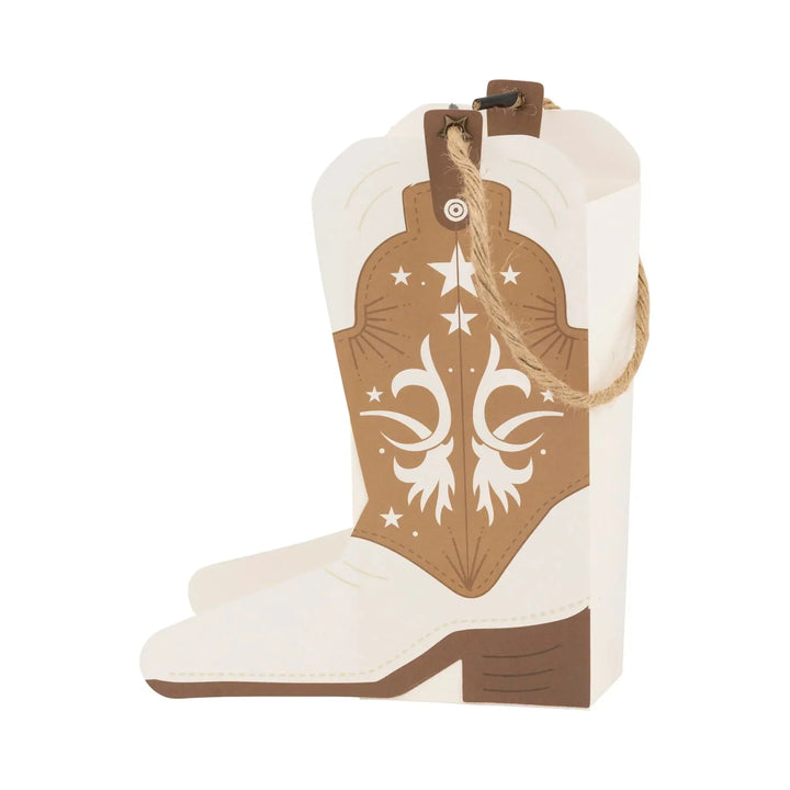 Cowboy Boot Party Treat Boxes – Western Favor Boxes with Rope Handle (Set of 8) - Josi James - Treat Boxes