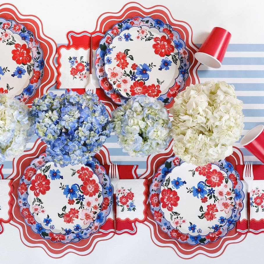 Summer Floral Dinner Plates Gatherings by Curated Paperie