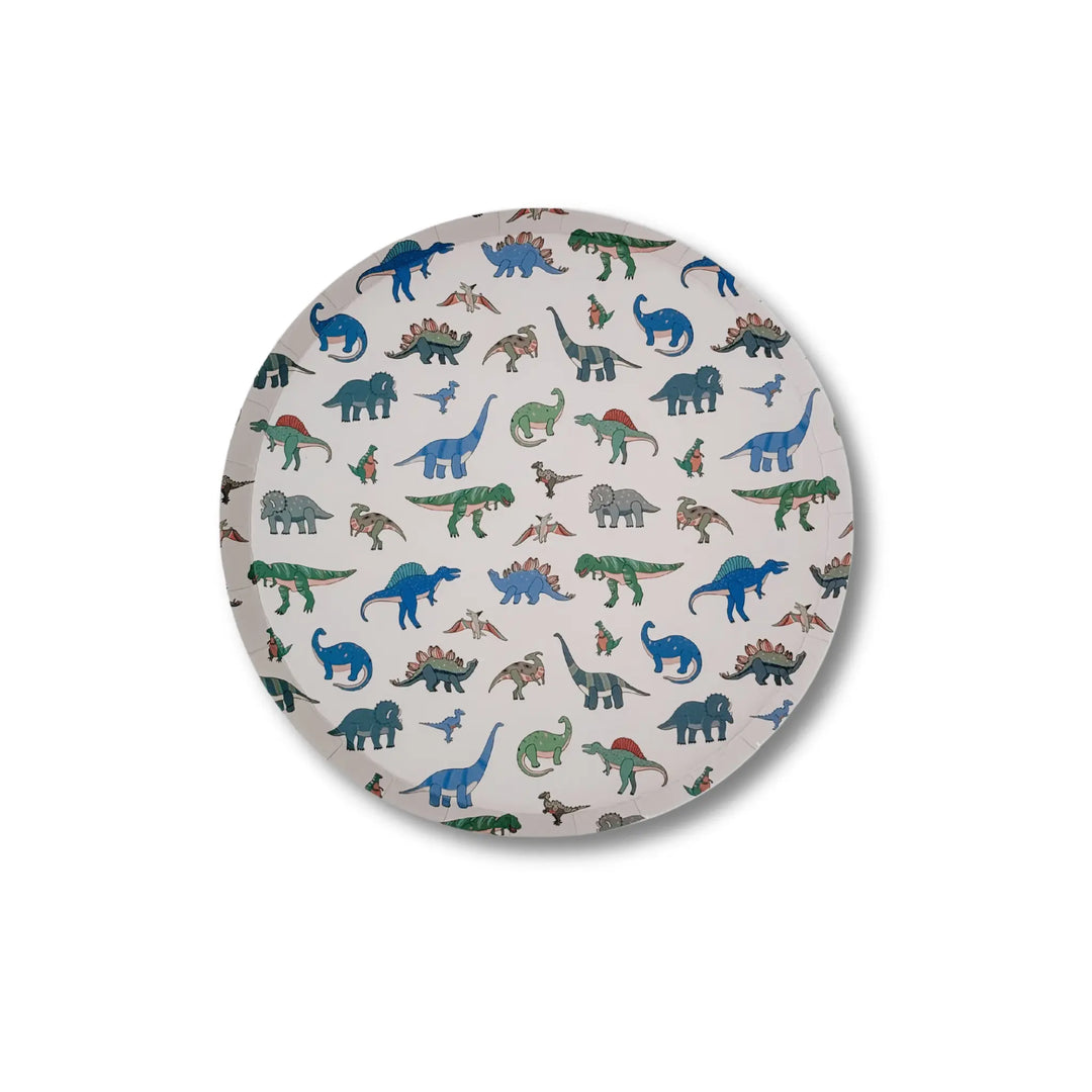 Dinosaur Pattern Paper Party Plates (12pcs) - Josi James - 7 Inch Plate