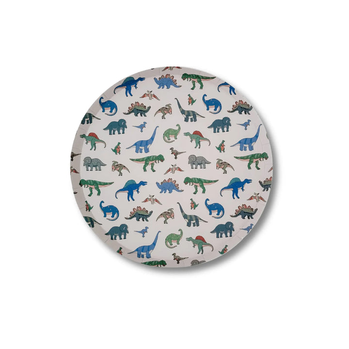 Dinosaur Pattern Paper Party Plates (12pcs) - Josi James - 7 Inch Plate
